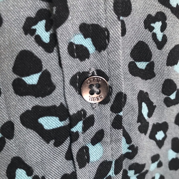 Cecil Leopard Print Button Down Top - Size XXL - Picture 4 of 10